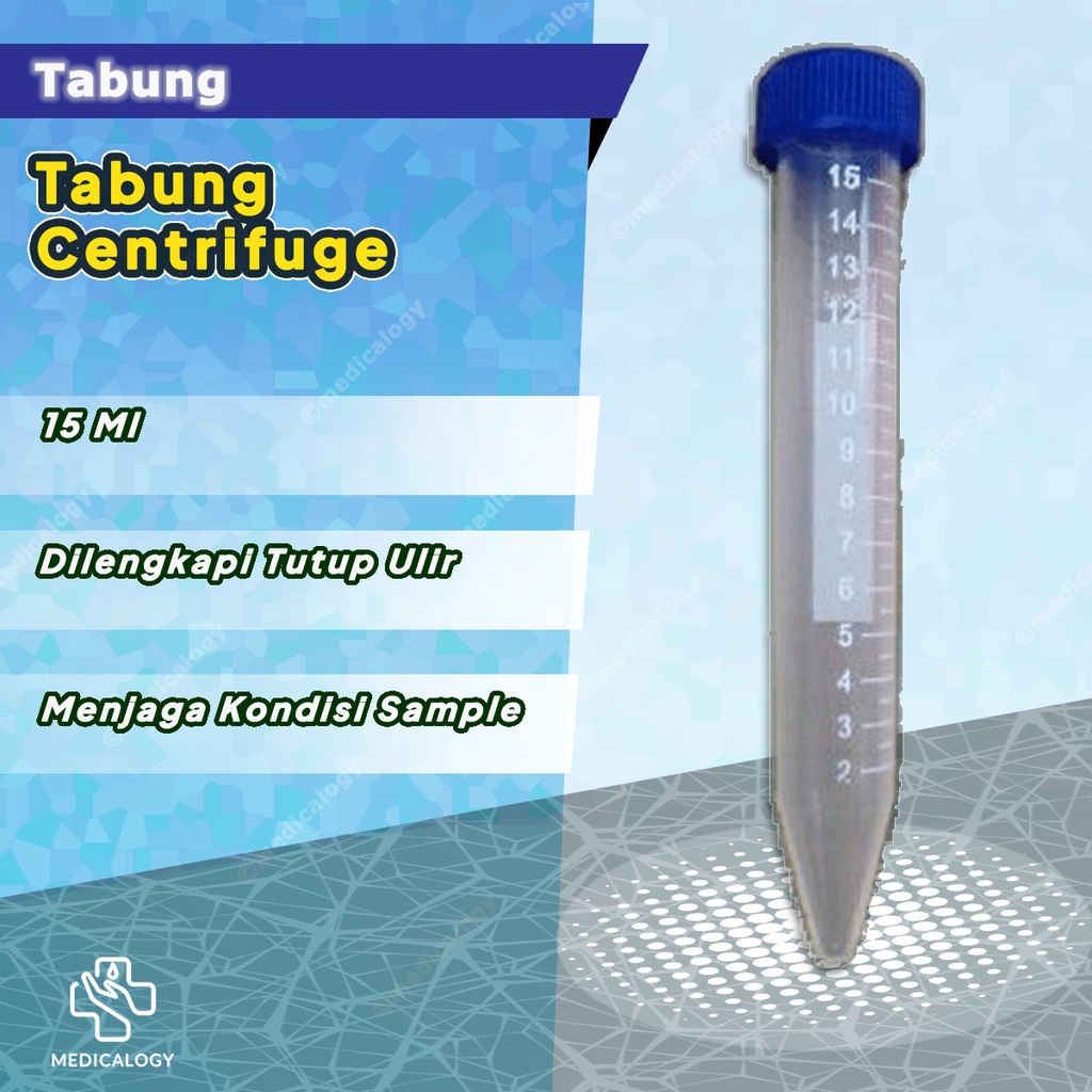 Jual Tabung Centrifuge 15 ml Tutup Biru Ulir | Shopee Indonesia