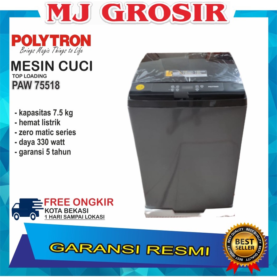 Jual Mesin Cuci Tabung Polytron Paw Top Loading Kg Zeromatic New Shopee Indonesia