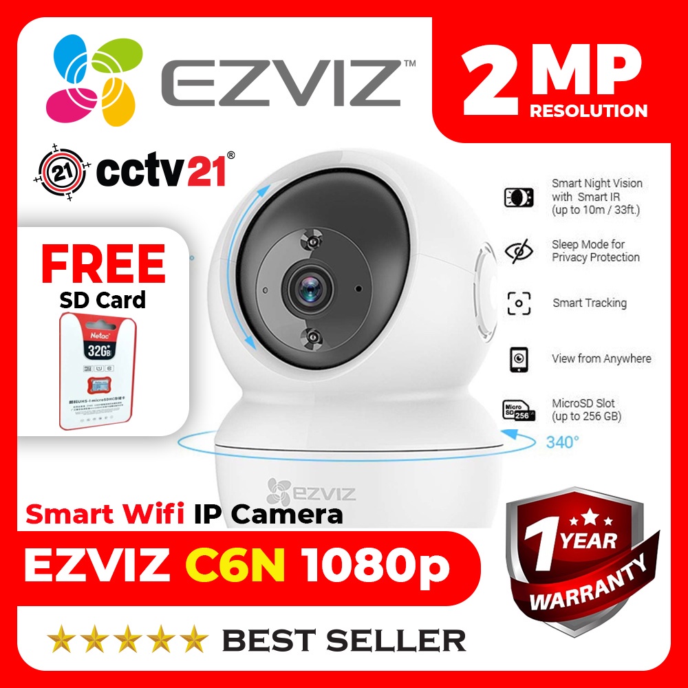 Jual Ezviz C6N Smart Wifi Pan 355 Derajat Tilt 90 Derajat IP Camera ...