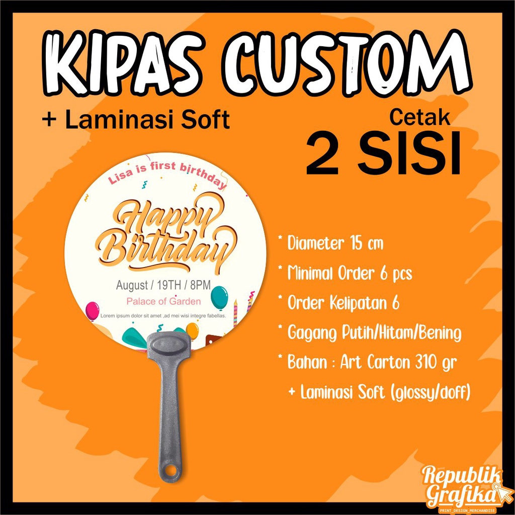 Jual Kipas Tangan Handfan Custom Laminasi 2 Sisi Untuk Souvenir Media Promosi Dll 4015