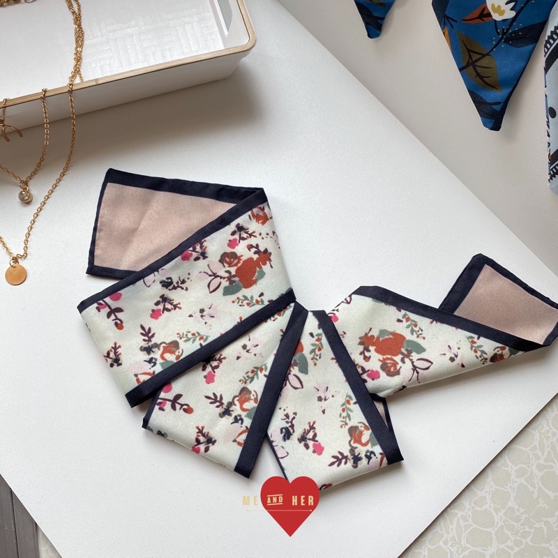 Jual VINTAGE Series Twilly Scarf / Fashion Korean Scarf Semi Silk