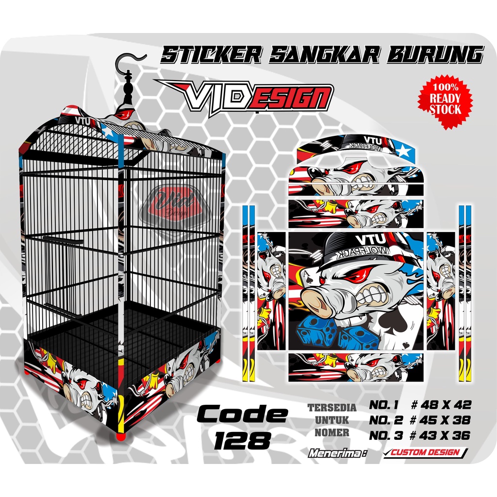 Jual Stiker Decal Sangkar Kotak Tebok Kandang Kacer Kenari No