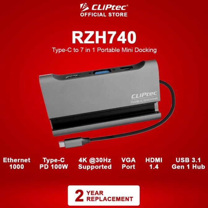 Jual Usb Hub Type C In Portable Mini Docking Cliptec Rzh Always Ready Shopee Indonesia