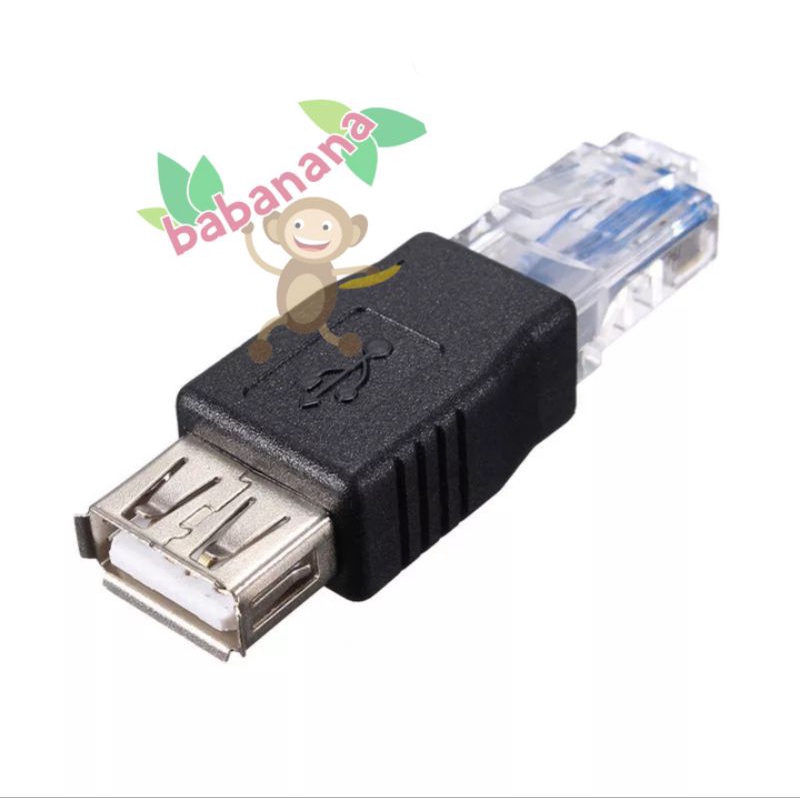 Jual USB Female Type A to RJ45 LAN Ethernet Adapter Converter Adaptor ...