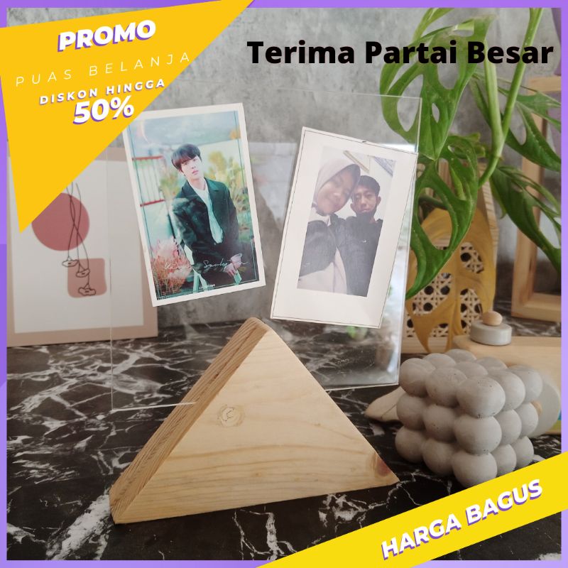 Jual Stand Foto Kayu Segitiga Stand Akrilik Kayu Shopee Indonesia