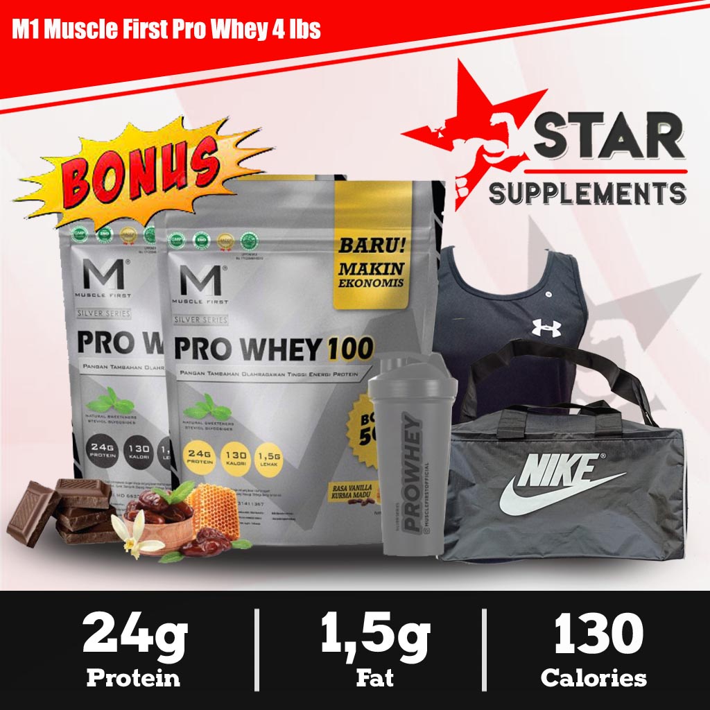 Jual M1 Muscle First Pro Whey 100 4 Lbs (1800gr) / Whey Protein BPOM ...