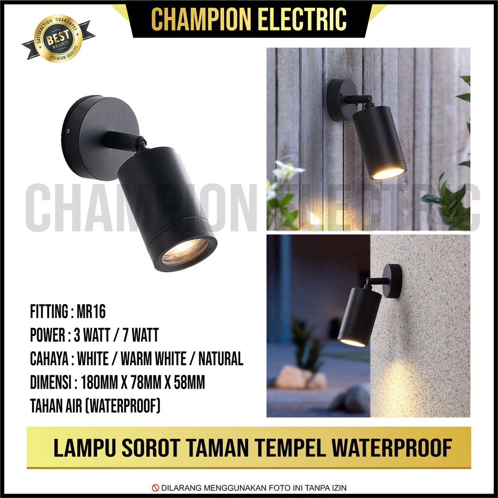 Jual Kap Lampu Taman Sorot Outdoor Minimalis Tempel Dinding Spotlight