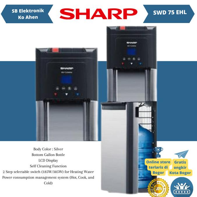 Jual SWD-75 EHL -SL Sharp Dispenser Galon Bawah Garansi Resmi | Shopee ...