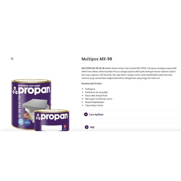 Jual CAT LANTAI KERAMIK TAHAN AIR KIMIA EPOXY PROPAN MULTIPOX MX 98 2K ...