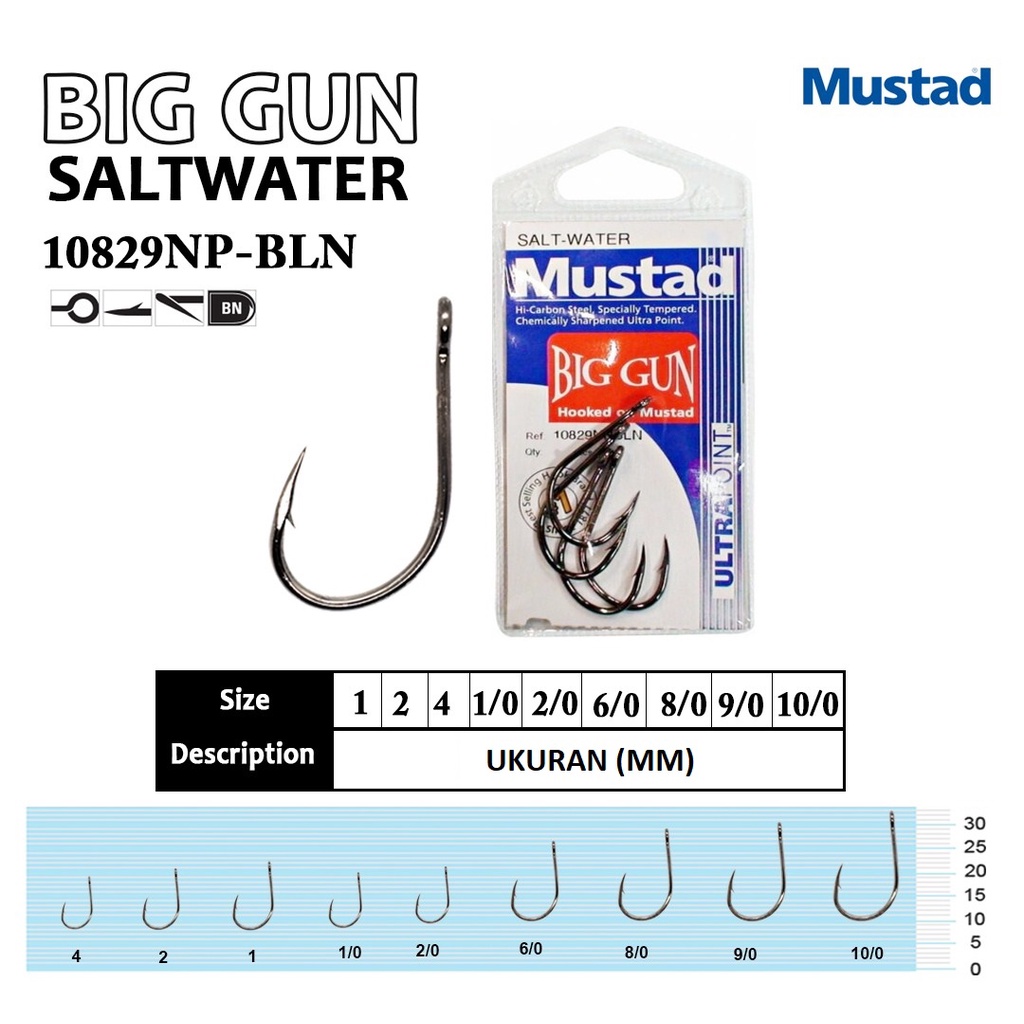 Mustad 10829NP-BN Big Gun Catfish Hooks