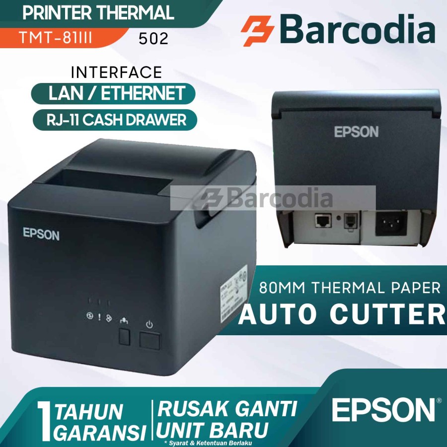 Jual Printer Epson Tm T81 Iii Lan Thermal Tm T82x Tmt 82 Auto Cutter 80mm Shopee Indonesia 5006