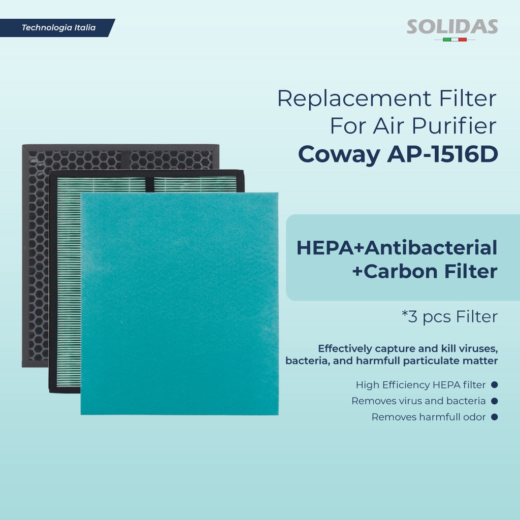 Jual Replacement Filter Air Purifier Coway AP-1516D / HEPA+Carbon+Fine ...