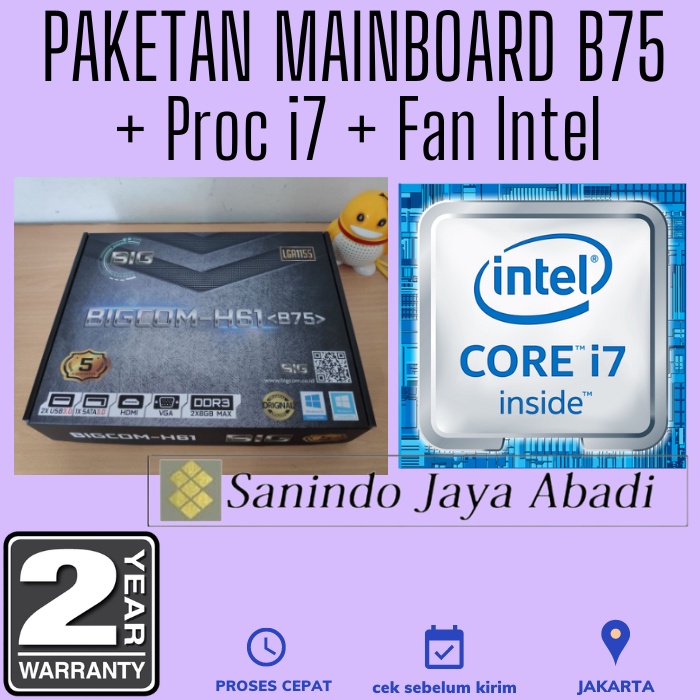 Jual PAKET MOTHERBOARD H61 - B75 + PROCESSOR Core i7-3770 GARANSI 2 ...