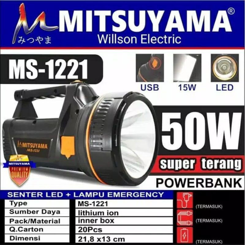 Jual SENTER MITSUYAMA 50W MS-1221 - Senter Ronda - Senter besar ...