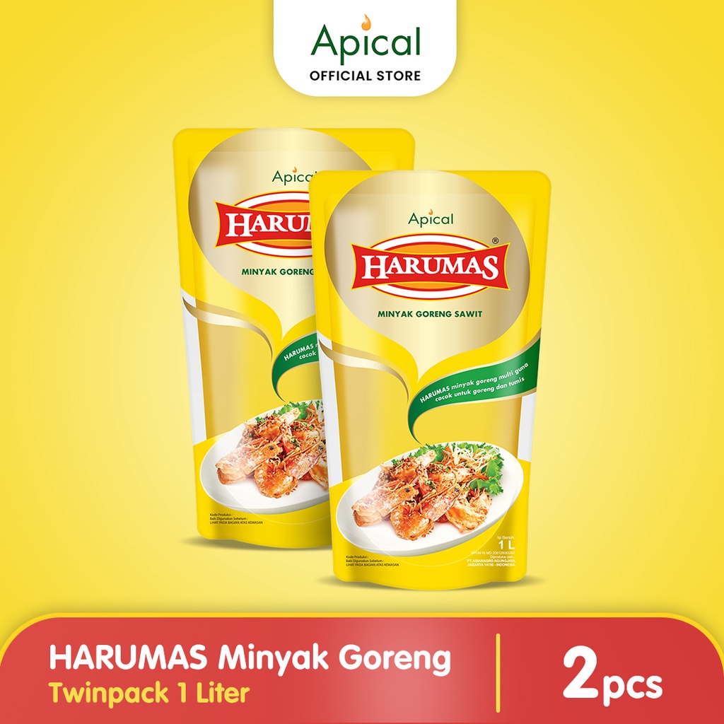 Jual HARUMAS Minyak Goreng Standing Pouch 1L Twinpack | Shopee Indonesia