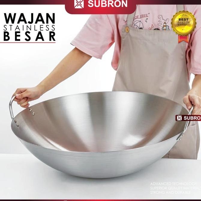 Jual Subron Wajan Besar Stainless 50 cm Subron Kuali Wok Tebal Subron ...