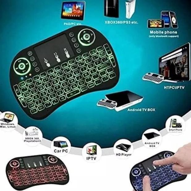 Jual Mini Keyboard Wireless i8 Backlight (3 Warna) for Android Tv Box ...