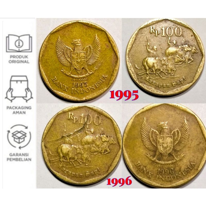 Jual Uang Logam Kuning Uang 100 Rupiah Karapan Sapi Uang Kepingan Kuno ...