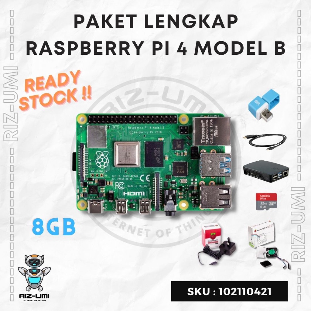 Jual Paket Lengkap Raspberry Pi 4 Model B 8GB | Shopee Indonesia