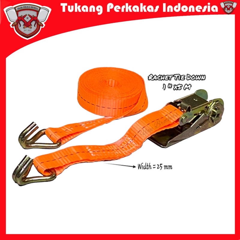 Jual Tali Pengikat Barang Mobil Motor Inch Meter Ratchet Tie Down