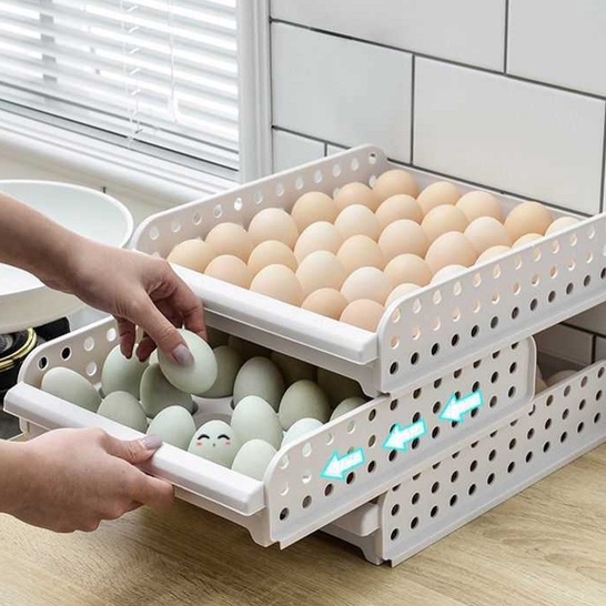 Jual Rak telur bisa ditumpuk Tempat telur Box telur | Shopee Indonesia