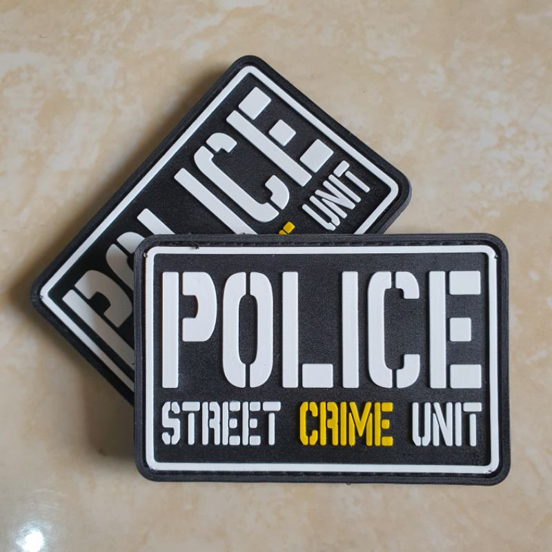 Jual patch rubber logo police street crime unit - polisi - polri ...