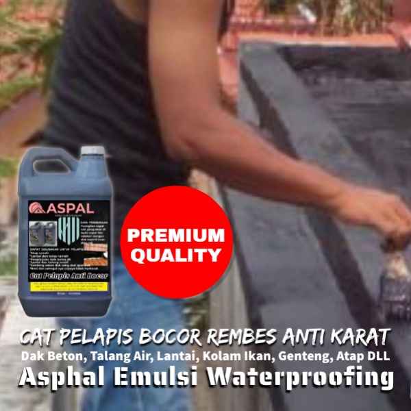 Jual Asphal Emulsi Waterproofing Cat Waterproof Anti Rembes Dak Lantai Atap Tembok Genteng 5kg 8498