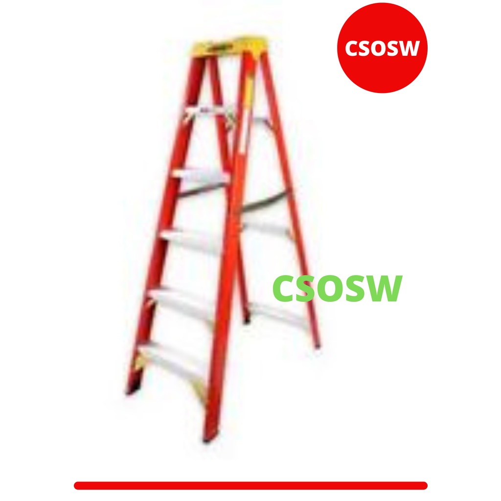 Jual KRISBOW TANGGA FIBERGLASS 6 STEP MERAH FIBER GLASS LADDER Shopee