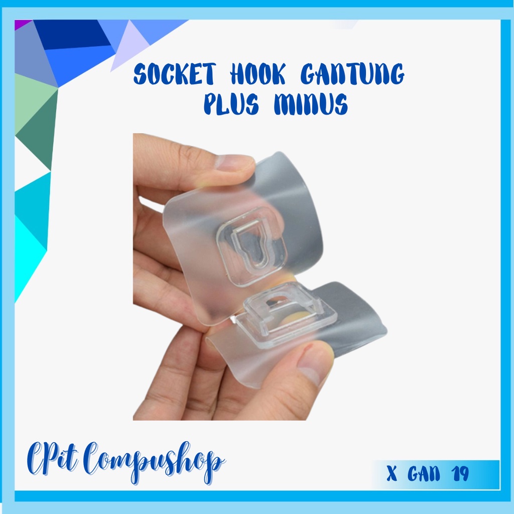 Jual Gantungan Tempel Socket Hook Gantung Plus Minus Kuali(1set ...