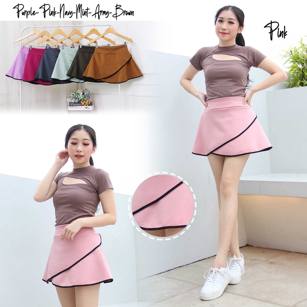 Jual Rok Senam Daisy List Wanita / Rok Lapis Senam Celana / Rok Aerobic ...