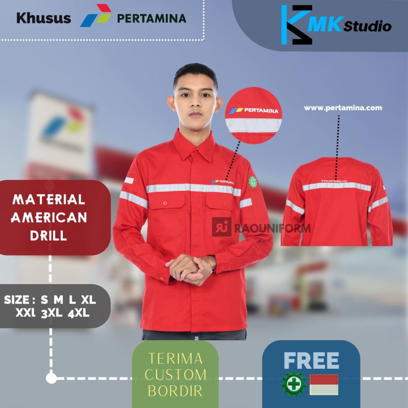 Jual Baju Pertamina Baju Kerja Petugas Pertamina Atasan Wearpack Lengan