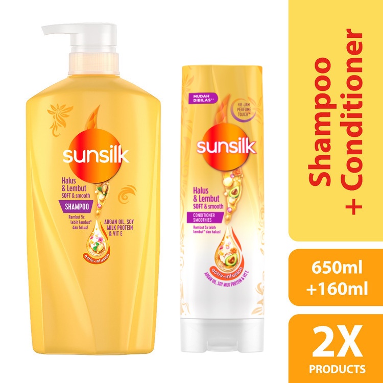 Jual Buy 1 Sunsilk Soft & Smooth Shampoo 650ml & 1 Sunsilk Soft