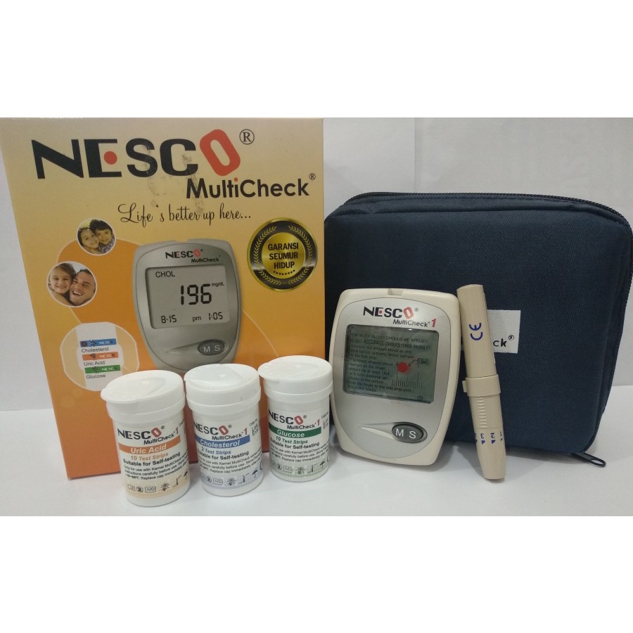 Jual Alat Nesco Multicheck GCU 3 in 1 Cek Gula Darah, Kolestrol, Asam ...