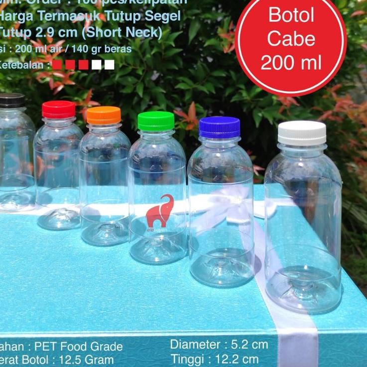 Jual Botol Cabe Plastik 200 ml 200ml Isi 100 FREE KARDUS / Botol Jus SN ...