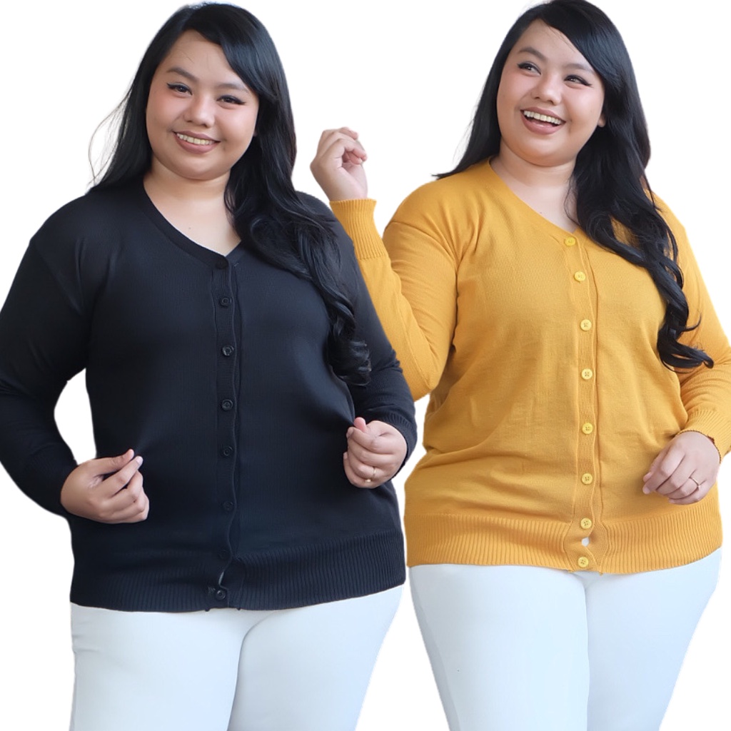 Jual Jumbo Kardigan Rajut Wanita LD 120 130 | Shopee Indonesia