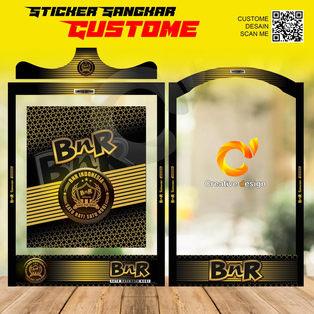 Jual STICKER DECAL SANGKAR KOTAK MOTIF BNR GOLD | Shopee Indonesia