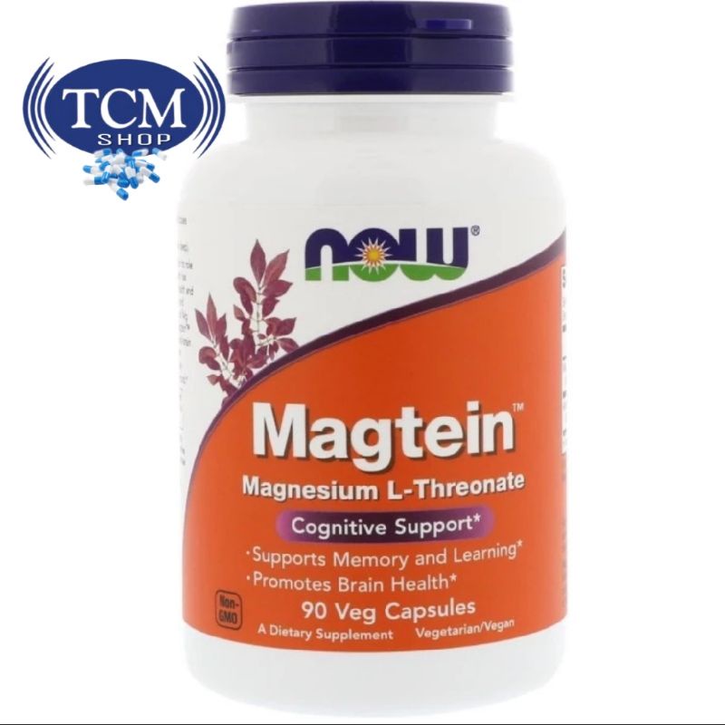 NOW Foods Magtein (L-Thréonate De Magnésium) - 90 Gélules, Complément Alimentaire Cerveau & Mémoire - Neuf Scellé