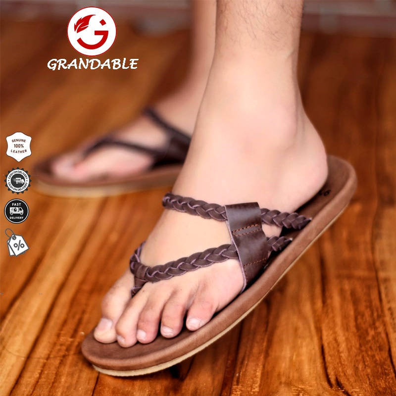 Jual Grandable Sandal Pria Kulit Original Pria Jepit Grandable Marvin Shopee Indonesia