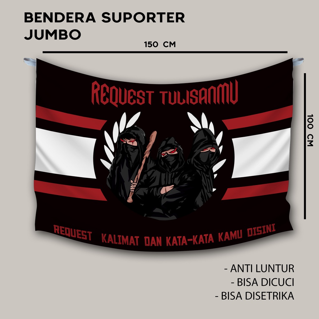 Jual Bendera Suporter Jumbo Bebas Request Bendera Komunitas Bendera Kain Shopee Indonesia