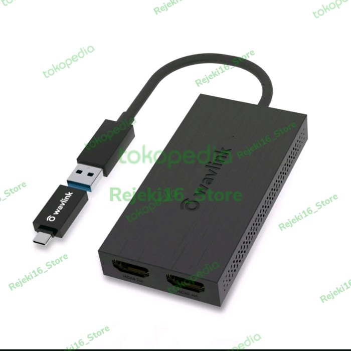 WAVLINK USB 3.0A type-C-デュアル HDMI アダプター 4K出力 ミニドッキングステーション 最大4K（3840x2160 @