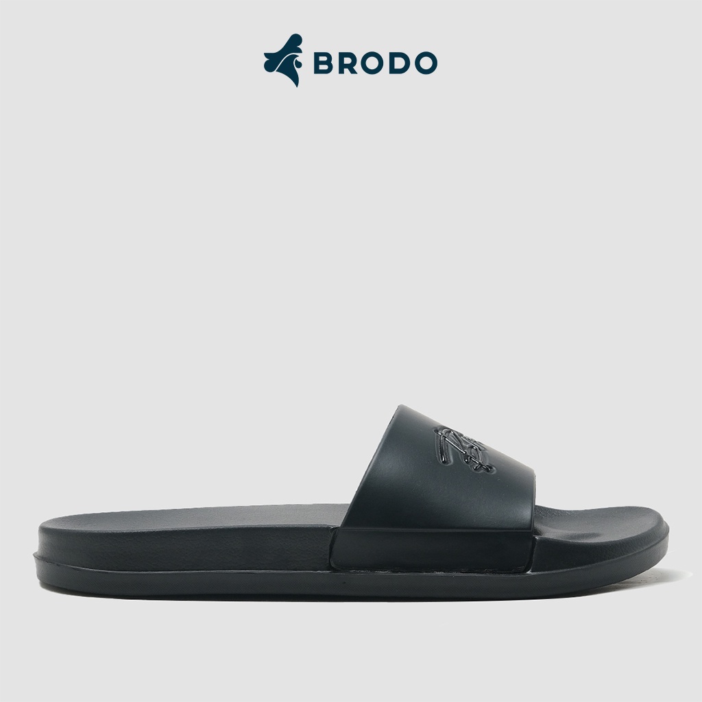 Jual BRODO - Sandal Broslides Signature Full Black | Shopee Indonesia
