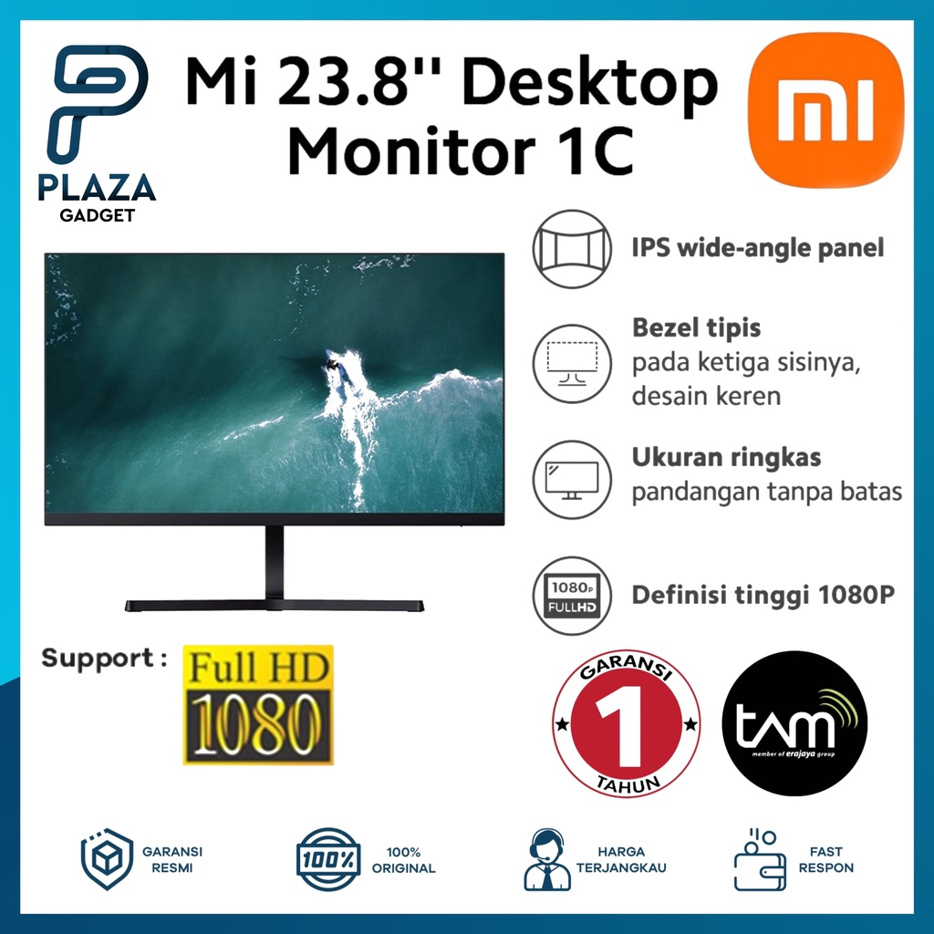 Jual Xiaomi Mi Monitor 23.8" inch Desktop Monitor 1C Bezel Tipis FHD ...