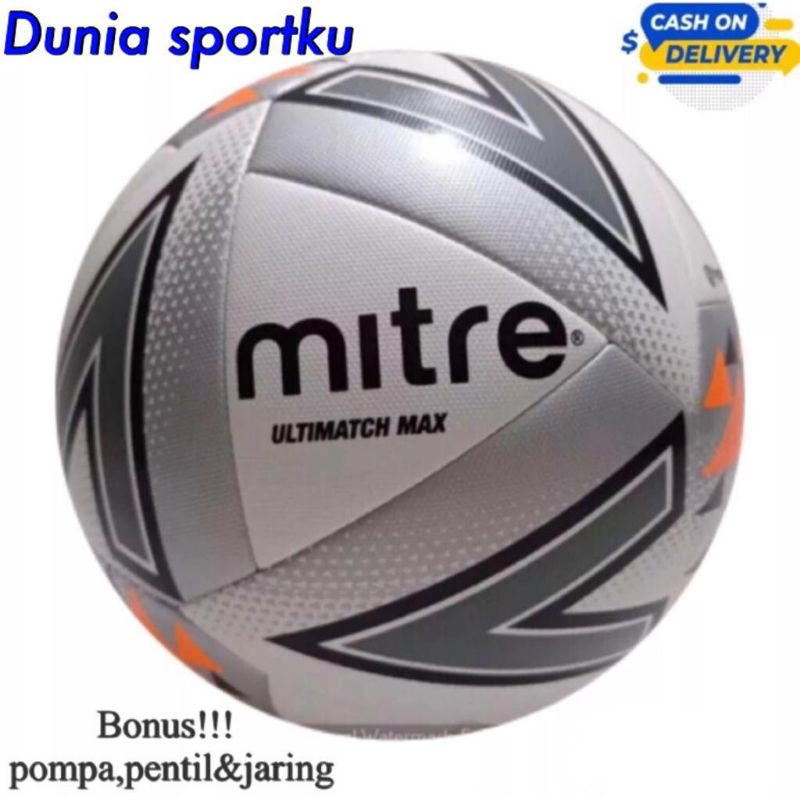 Jual Bola Sepak Mitre Lapangan Besar Bola Kaki Premium Impor Size 5 Official Match Ball 100