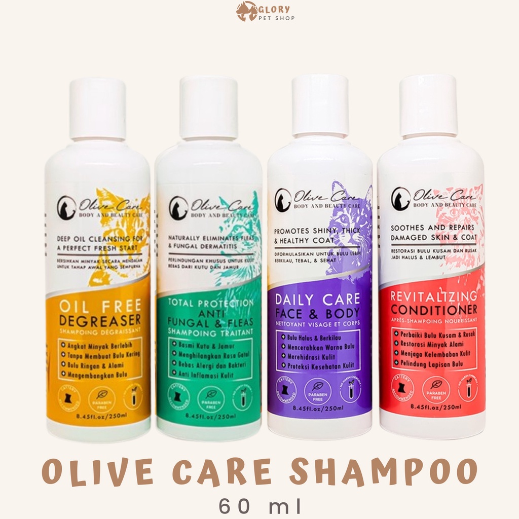 Curated visual reference: Visual Reference: Jual Olive Care Shampoo Kucing Komplit Anti Fungals Fleas Jamur
