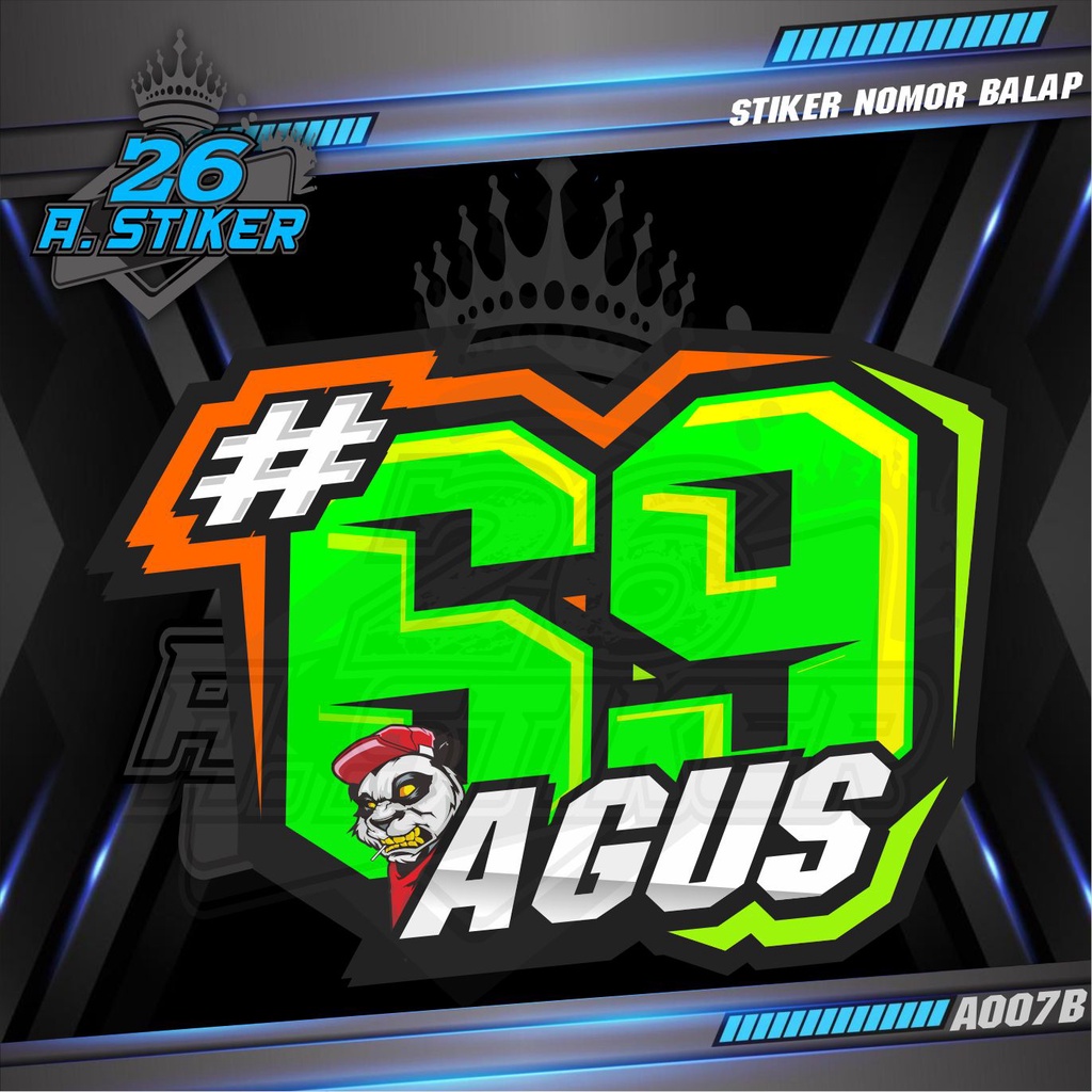 Jual Stiker Racing nomor balap All motor,helem dll. Custom Bisa Request ...