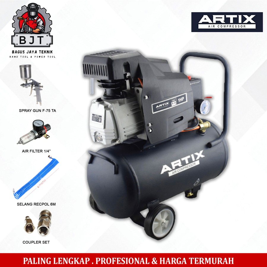 Jual DA1024 ARTIX KOMPRESOR ANGIN MINI AIR COMPRESSOR 1 HP 24 L Liter ...