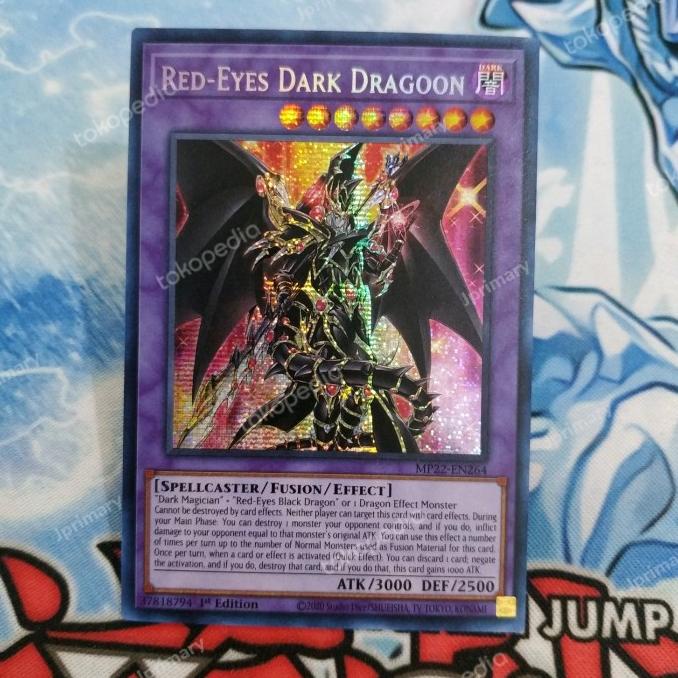 Jual yugioh red eyes dark dragoon MP22 prismatic secret rare original