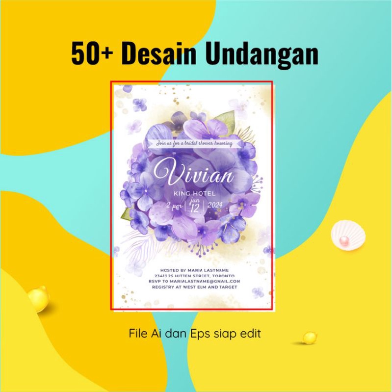 Jual 100+ Template Desain Undangan Premium Aestetik siap Edit (Format