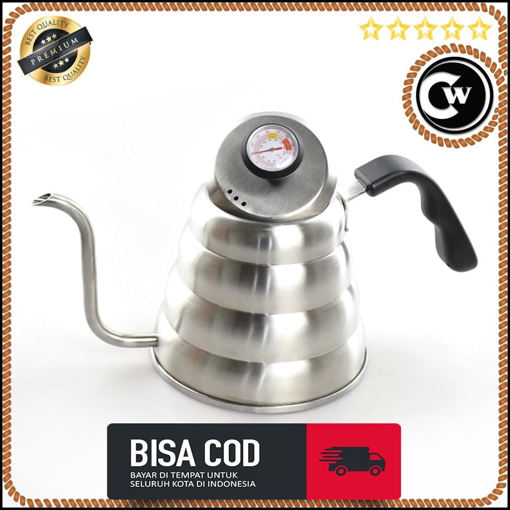 Jual Gooseneck Kettle With Thermometer 1200ml Teko Leher Angsa 1200ml Teko V60 Drip Kettle 9009