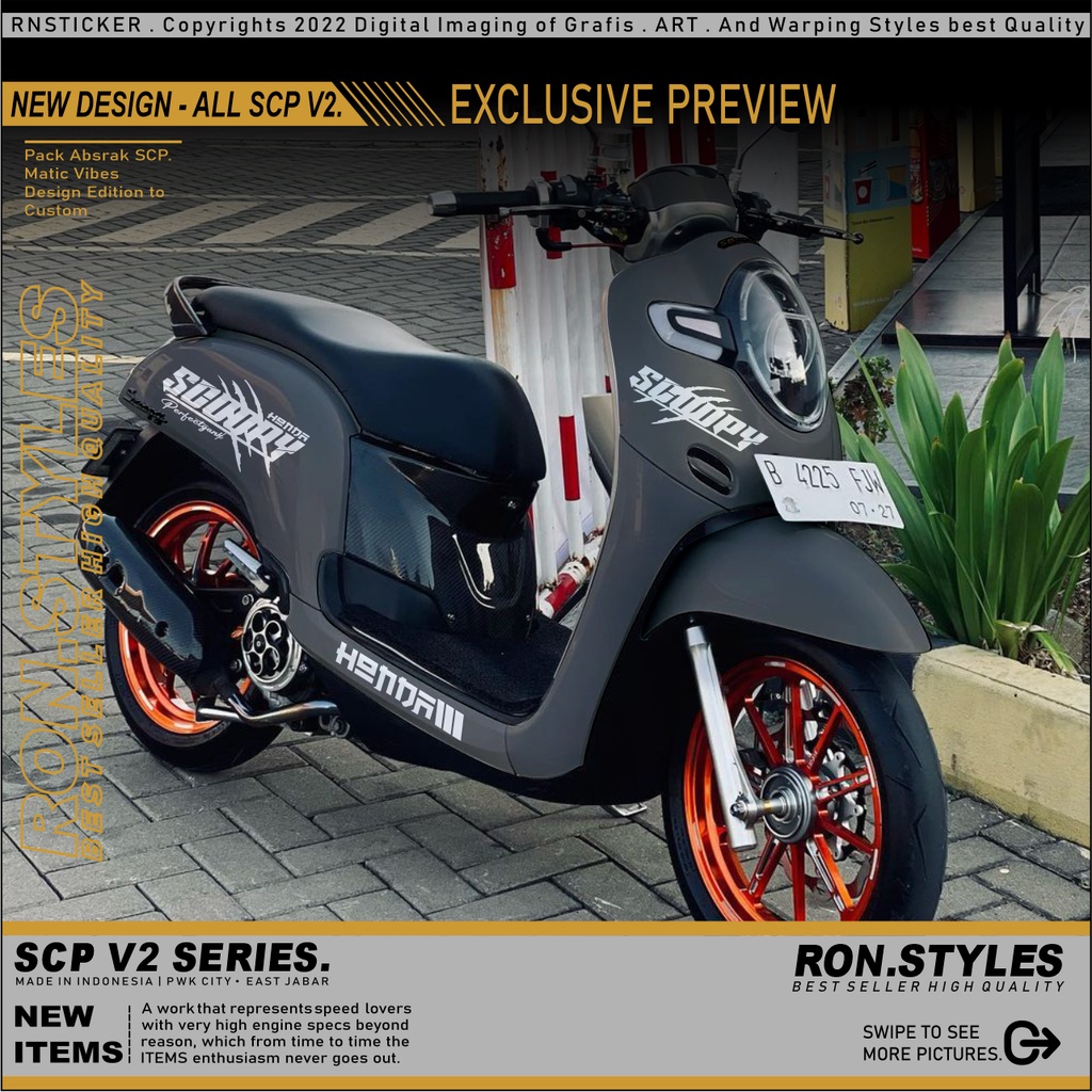 Jual SCPV2 CUTTING SCOOPY ABSRAK CAKAR STICKER CUTTING SCOOPY NEW